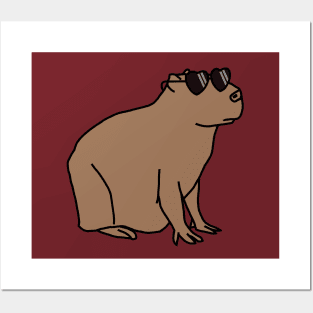 Capybara Wearing Sunglasses Posters and Art